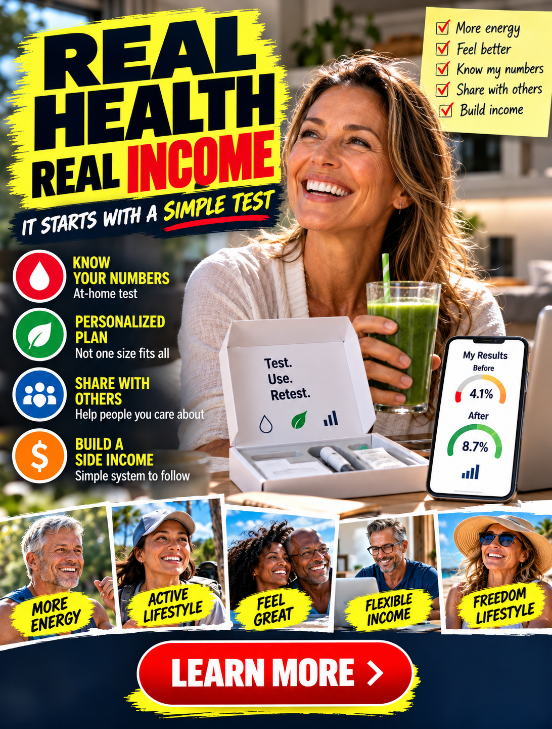 Co-op ad: real health, real income starts with a simple test